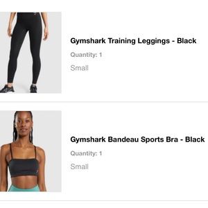 Gymshark Black Training Set S